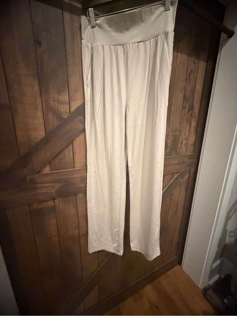Vuori Light Cream Wide-Leg Lounge Pants